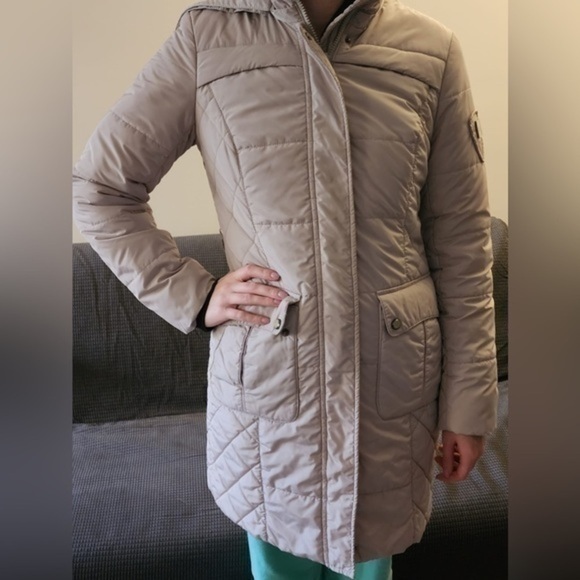 Size XS beige women parka /jacket/ puffer/ coat - Picture 11 of 15